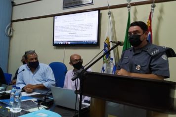 CABO BRUNHARO E CAPITÃO CIAMPONE, DA POLÍCIA MILITAR, PARTICIPAM DA TRIBUNA DA COMUNIDADE NA CÂMARA MUNICIPAL E FALAM SOBRE O PROGRAMA DE COMBATE A DROGAS    