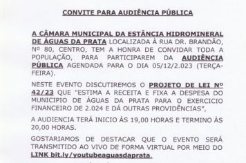 Convite Para Audiência Pública